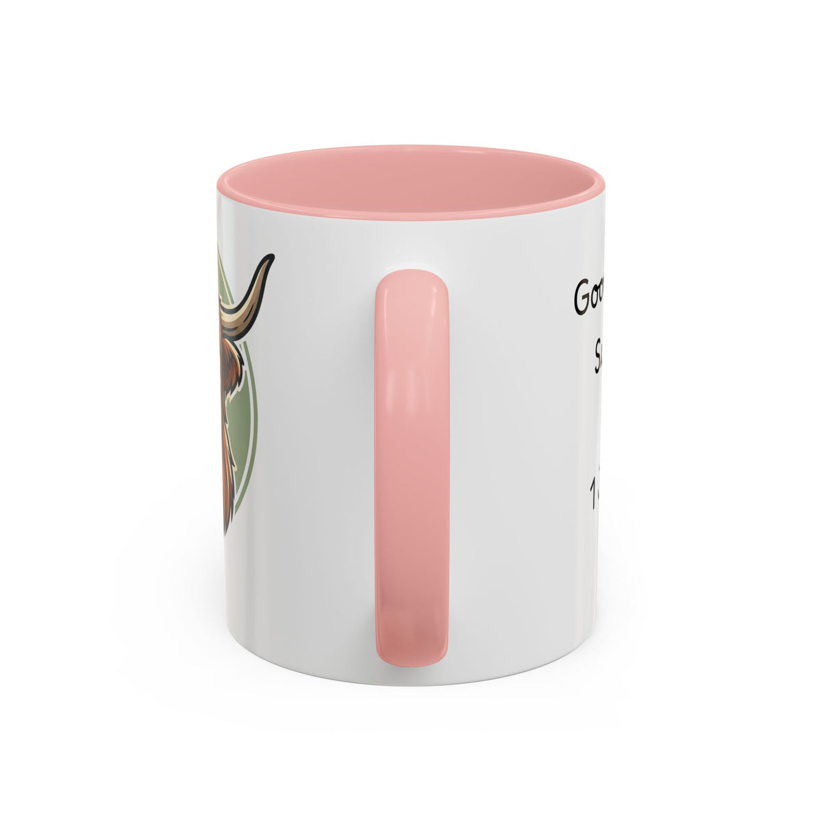 Highland Cow Accent Mug | "Moo-ning" | 1 John 4:8 | Faith & Fun Coffee Mug