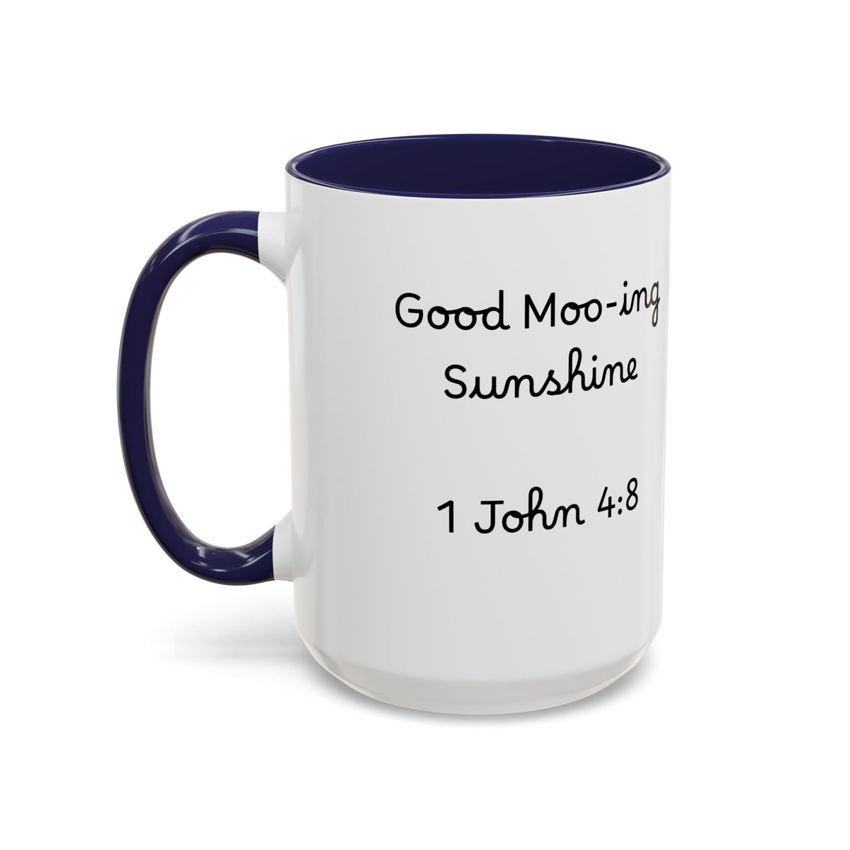Highland Cow Accent Mug | "Moo-ning" | 1 John 4:8 | Faith & Fun Coffee Mug