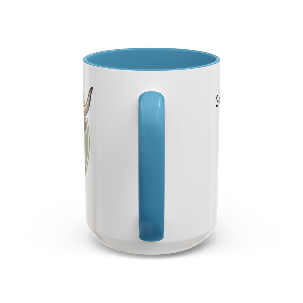 Highland Cow Accent Mug | "Moo-ning" | 1 John 4:8 | Faith & Fun Coffee Mug
