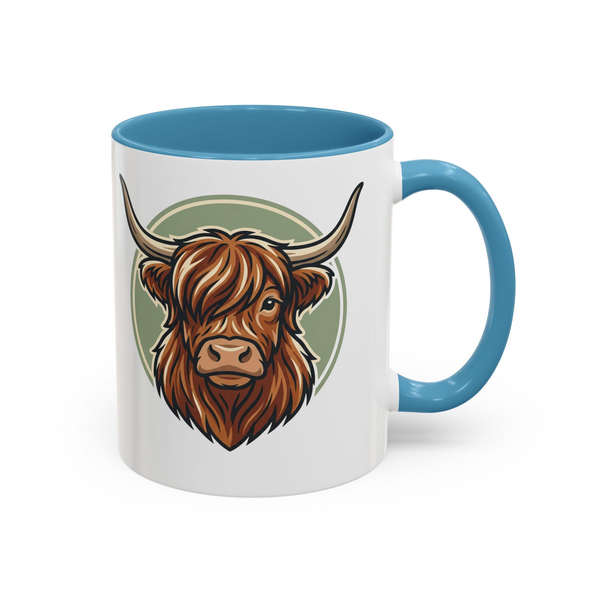 Highland Cow Accent Mug | "Moo-ning" | 1 John 4:8 | Faith & Fun Coffee Mug