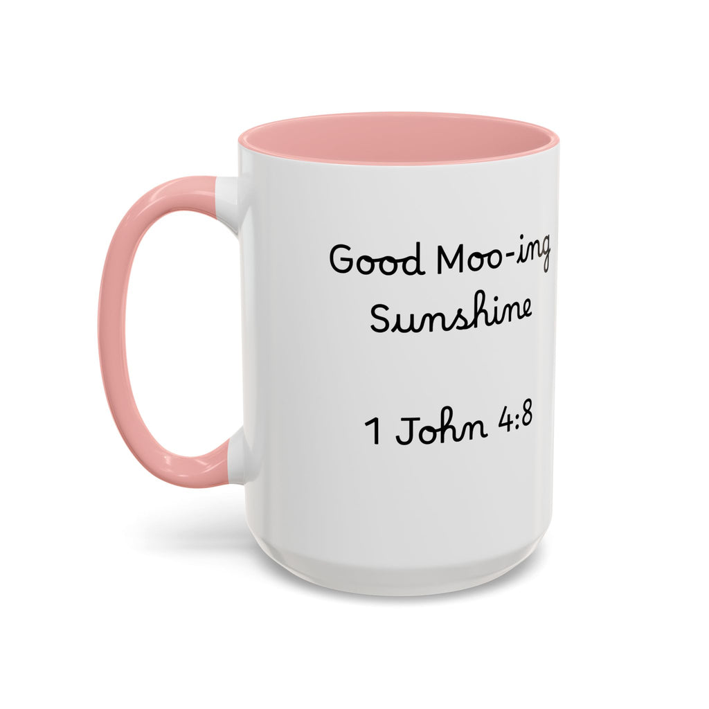 Highland Cow Accent Mug | "Moo-ning" | 1 John 4:8 | Faith & Fun Coffee Mug