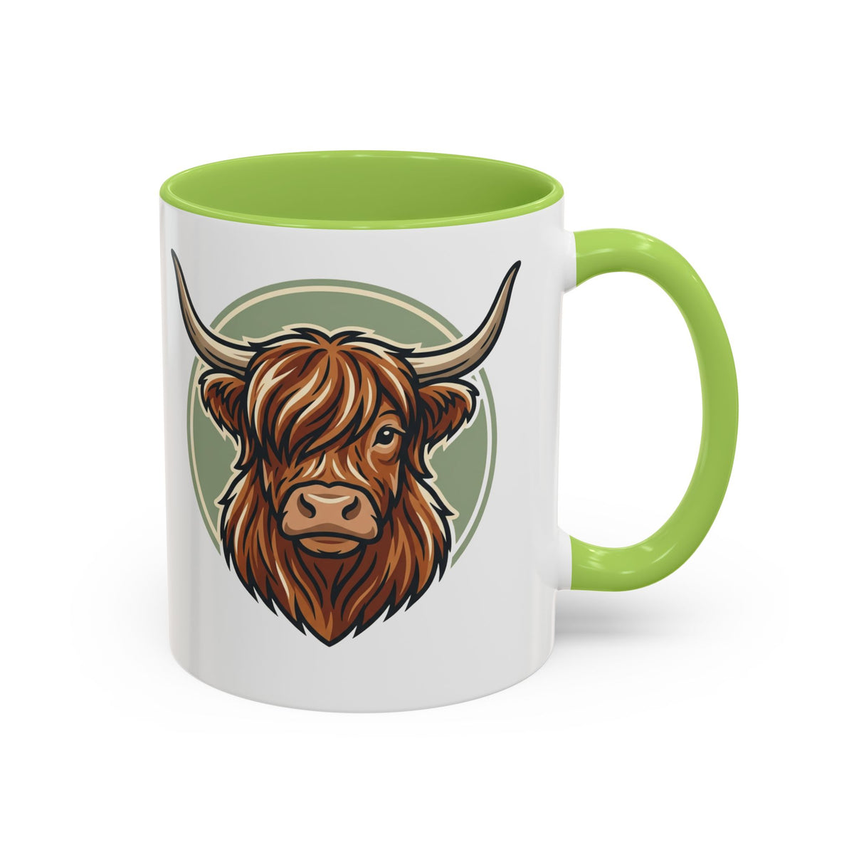 Highland Cow Accent Mug | "Moo-ning" | 1 John 4:8 | Faith & Fun Coffee Mug