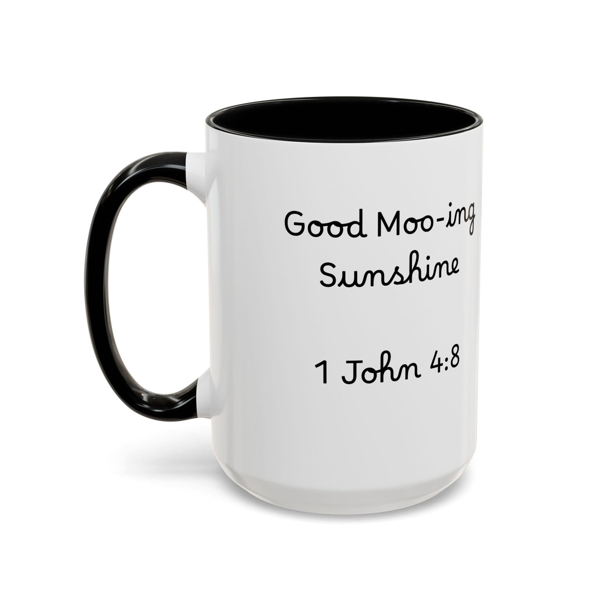 Highland Cow Accent Mug | "Moo-ning" | 1 John 4:8 | Faith & Fun Coffee Mug