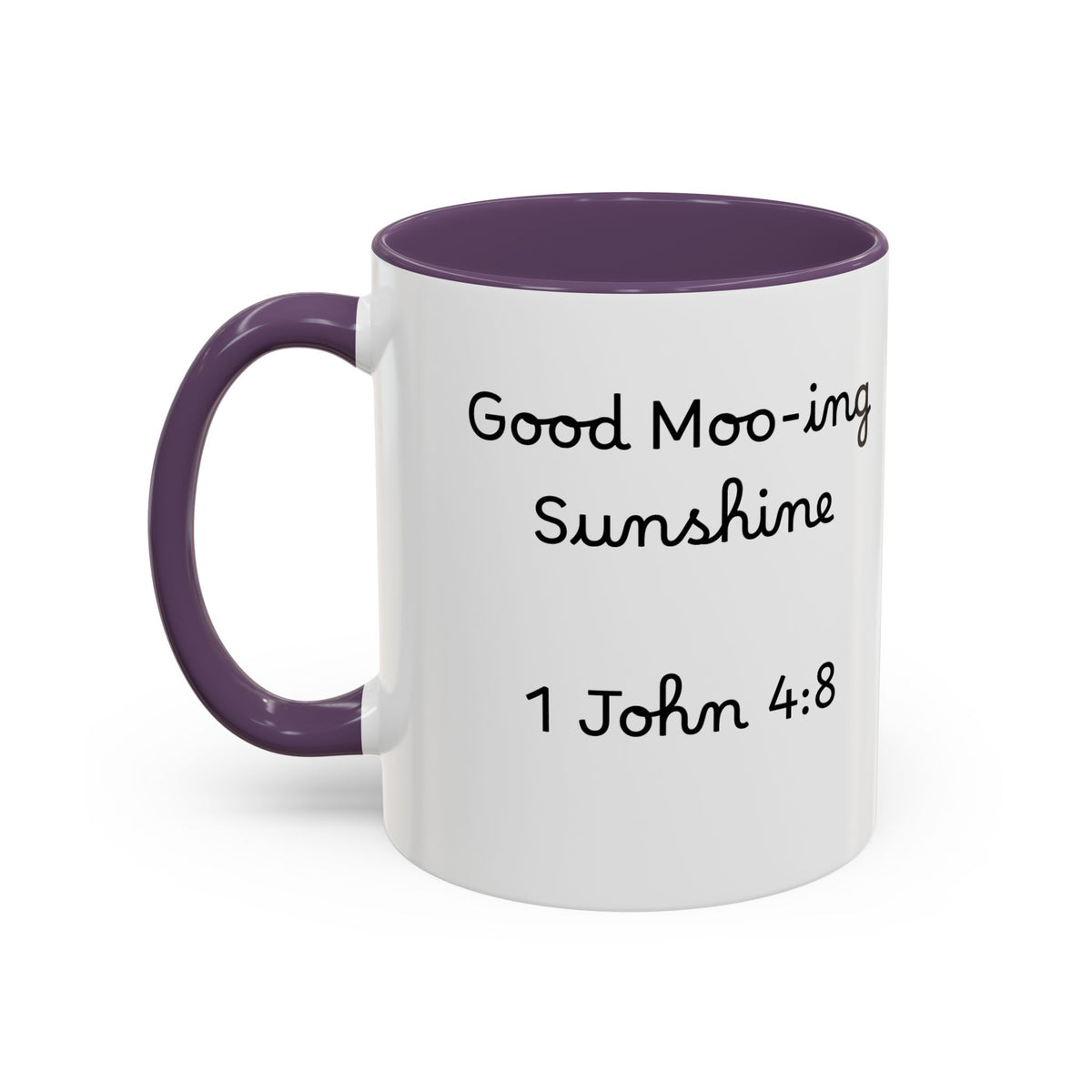 Highland Cow Accent Mug | "Moo-ning" | 1 John 4:8 | Faith & Fun Coffee Mug