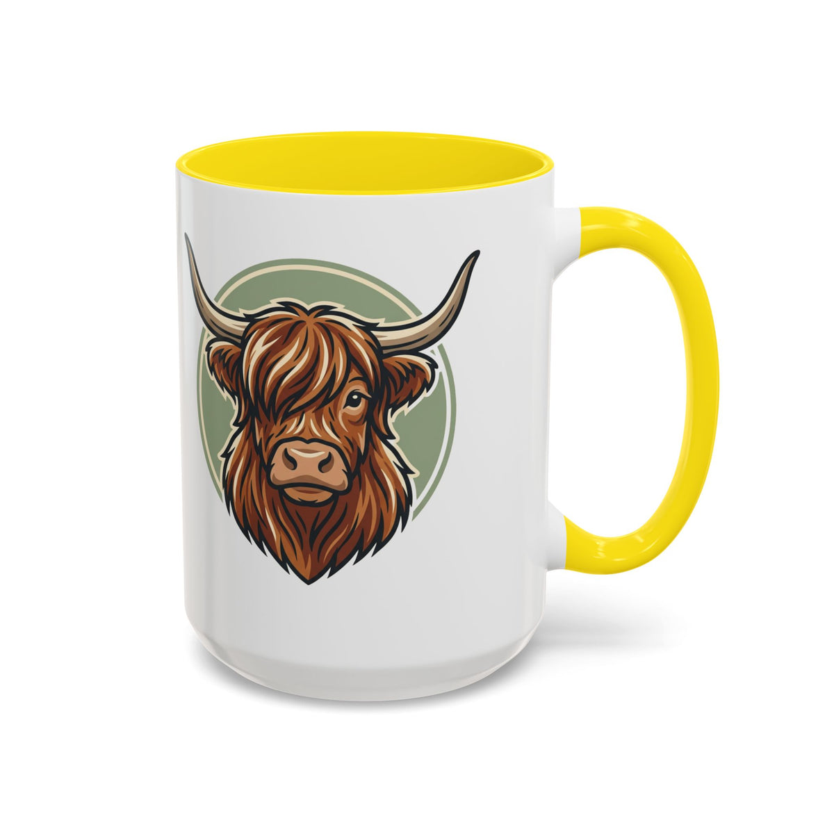 Highland Cow Accent Mug | "Moo-ning" | 1 John 4:8 | Faith & Fun Coffee Mug