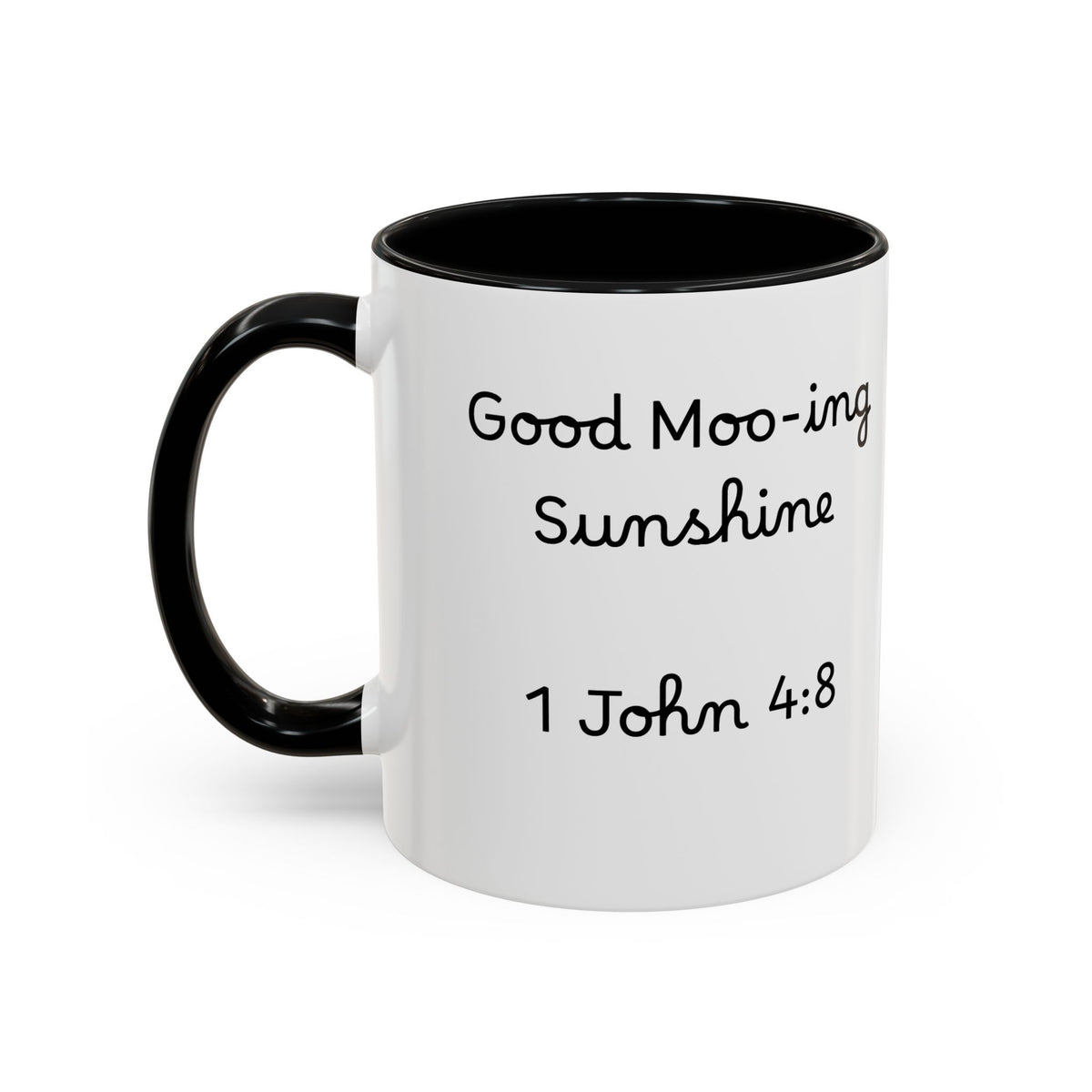 Highland Cow Accent Mug | "Moo-ning" | 1 John 4:8 | Faith & Fun Coffee Mug