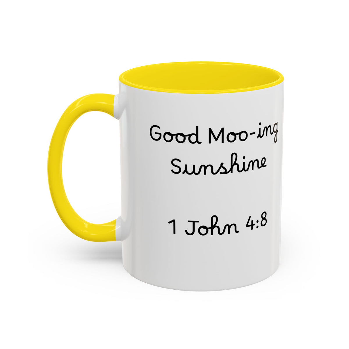 Highland Cow Accent Mug | "Moo-ning" | 1 John 4:8 | Faith & Fun Coffee Mug
