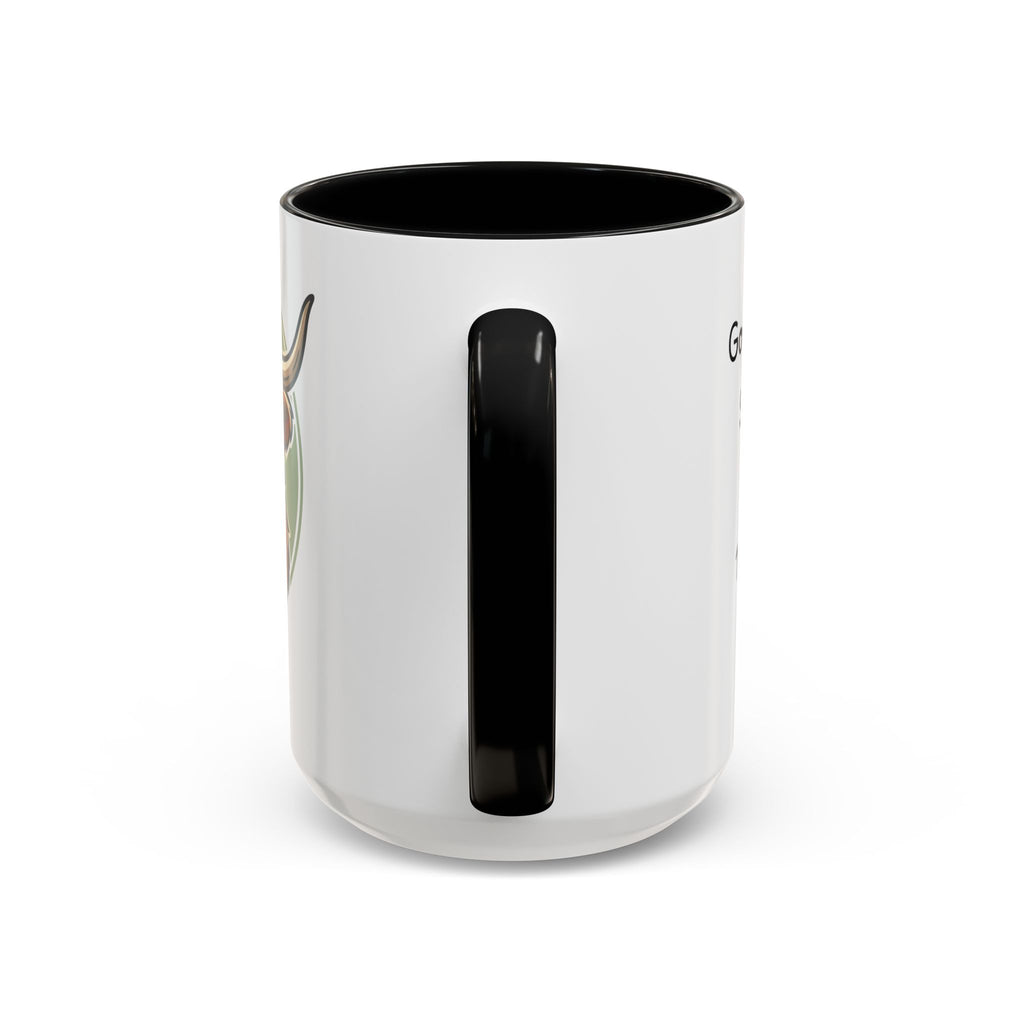 Highland Cow Accent Mug | "Moo-ning" | 1 John 4:8 | Faith & Fun Coffee Mug