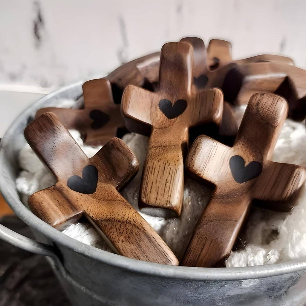 Wooden Pocket Cross Fidget – Stress Relief & Prayer Gift