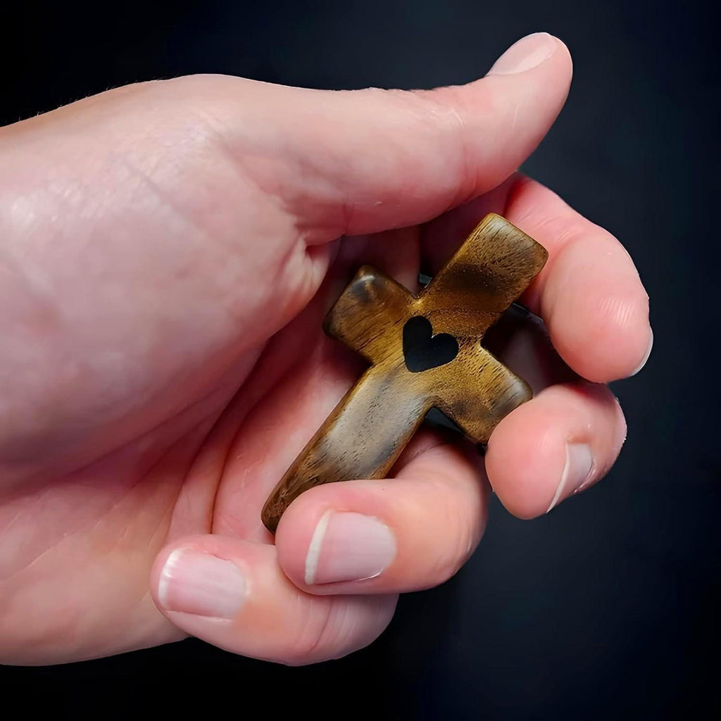 Wooden Pocket Cross Fidget – Stress Relief & Prayer Gift