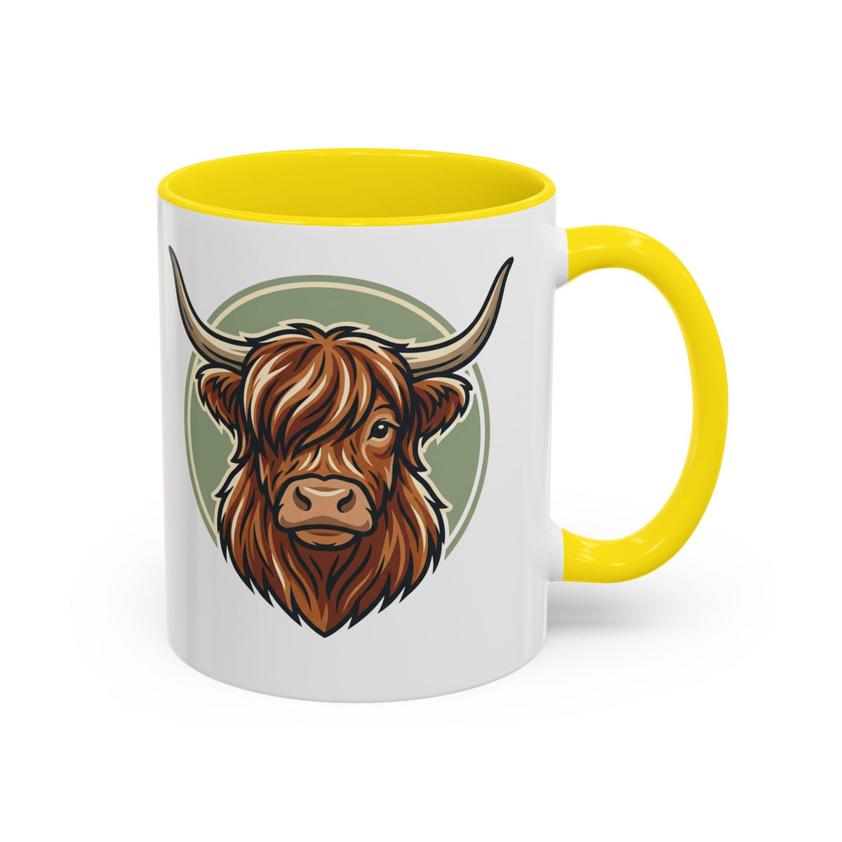 Highland Cow Accent Mug | "Moo-ning" | 1 John 4:8 | Faith & Fun Coffee Mug