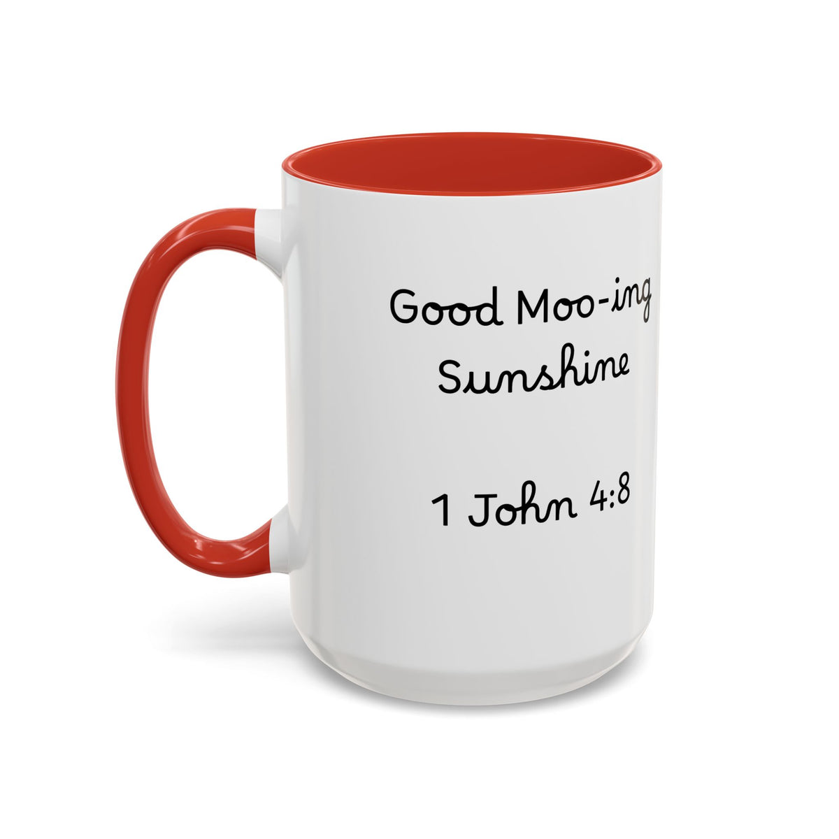 Highland Cow Accent Mug | "Moo-ning" | 1 John 4:8 | Faith & Fun Coffee Mug