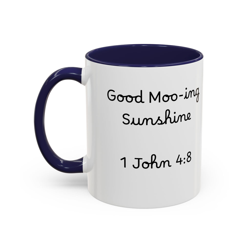 Highland Cow Accent Mug | "Moo-ning" | 1 John 4:8 | Faith & Fun Coffee Mug