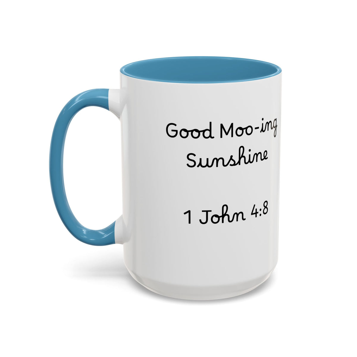Highland Cow Accent Mug | "Moo-ning" | 1 John 4:8 | Faith & Fun Coffee Mug