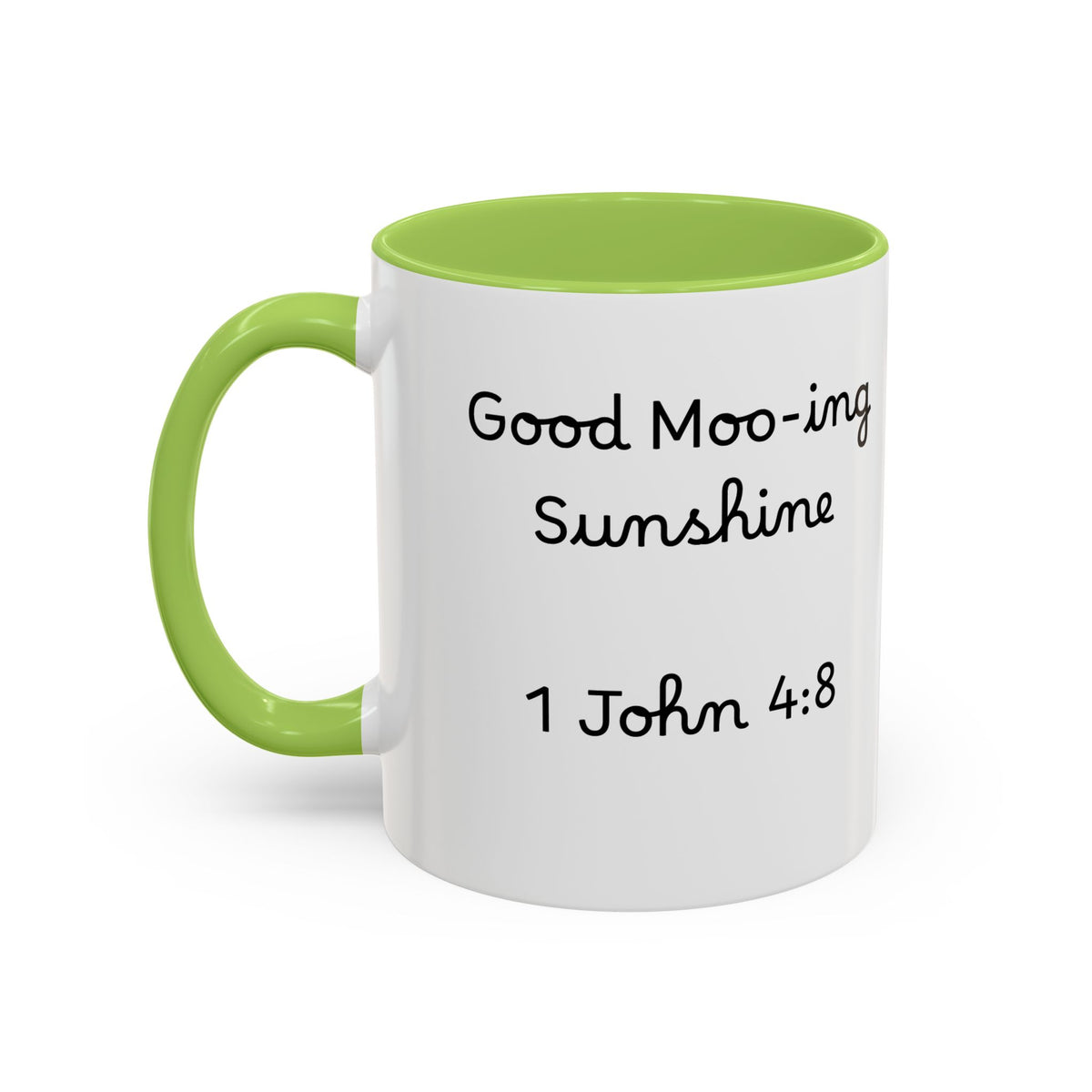 Highland Cow Accent Mug | "Moo-ning" | 1 John 4:8 | Faith & Fun Coffee Mug