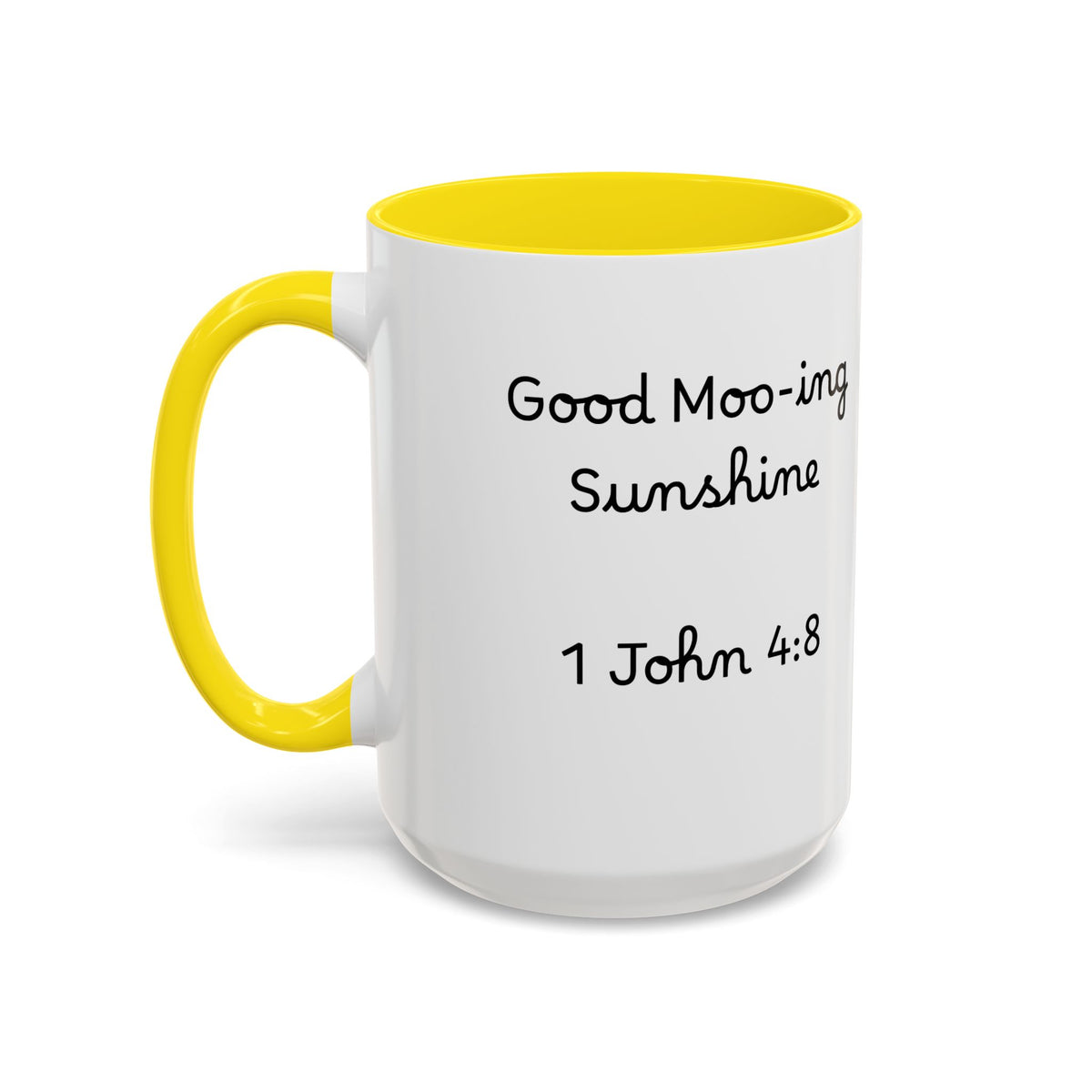 Highland Cow Accent Mug | "Moo-ning" | 1 John 4:8 | Faith & Fun Coffee Mug
