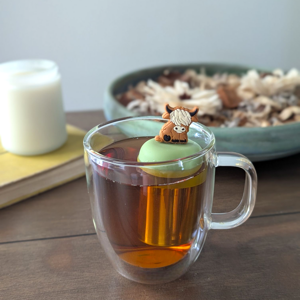 Floating Adult Highland Cow Tea Infuser - Cute Animal Tea Infuser for Loose Leaf Tea